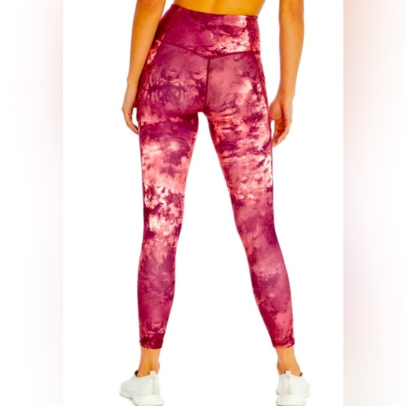 JESSICA SIMPSON || High-Waist Pocket Leggings in Tea Rose Tie Dye - SZ XS - Picture 1 of 11